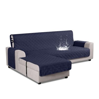 VANSOFY Upgraded Sectional Couch Covers 100% Waterproof L Shaped Sofa Slipcover Reversible Chaise Lounge Cover for Sectional Sofa Furniture Protector Cover for Pets(Small, Dark Blue)