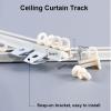 TZUFA Ceiling Curtain Track White, Aluminum Curtain Rod Ultra-Thin Curtain Rail with Roller, Curtain Pole for Bedroom/Balcony/Bay Window/Hotel/Office(360cm/3 * 120cm) view 4