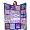 Suobrnaer Cousin Gifts for Women, Best Cousin Ever Gifts, Gift for Cousins Female, Cousin Birthday Gift for Women, to My Cousin Throw Blanket 60''x 50'' view 1