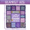 Suobrnaer Cousin Gifts for Women, Best Cousin Ever Gifts, Gift for Cousins Female, Cousin Birthday Gift for Women, to My Cousin Throw Blanket 60''x 50'' view 4