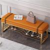 HomeLoft Basics Storage Bench Industrial Leather Entryway Shoe Boots Storage Rack Long Bench Seat with Metal e, Foot Stool n Footrest for Hallway Bedroom Cloakroom (Color : /Gray) view 3