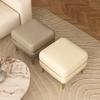 Generic Small Foot Stool n, Leather Footrest with Metal Legs, Upholstered n Bench for Bedroom, n Foot Rest for Kitchen, Dining Bench with Padded Seat (Color : /Beige) view 2