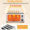 6 Slice Toaster, 6 Slot Commercial Toaster, Stainless Steel Toaster, Electric Bread Toaster with Timer Function, 5 Browning Levels, and Removable Drawer-type Crumb Tray view 3