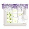 2 Panels Beaded Sheer Valance Curtains for Living Room 52"x18", Spring Eucalyptus Leaves Watercolor Botanical Plant Rustic Purple Leaves Rod Pocket Waterfall Valances for Kitchen/Bathroom/Bedroom view 1