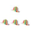 PRETYZOOM 4pcs Foldable Rainbow Vase Hat One Size Fits All Comfortable Paper Cap for Parties Random Color view 1
