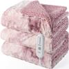 Dowin Heated Blanket Throw,Pink Heating Throw Blanket 50" x 60" Reversible Faux Fur & Sherpa,5 Heat Levels & 4Hrs Auto Off, Over-Heat Protect,ETL Certification Machine Washable,Idea Gift view 1