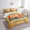 Erosebridal Watercolor Camper Bedding Set King 7 Piece,Happy Camping Car Comforter Set with Sheet Set for Travel Trailers Bunk,Cute Rustic Farmhouse Floral Rv Bed in A Bag Reversible view 3