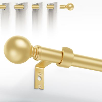 Hei!Dear Curtain Rods for windows 30 to 45 Inches(2.5-3.75 Feet), Adjustable 5/8 inch, Heavy Duty Decorative Splicing Curtain Rod,Small Window Rods Set,Size: 30"-45",Gold