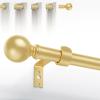 Hei!Dear Curtain Rods for windows 30 to 45 Inches(2.5-3.75 Feet), Adjustable 5/8 inch, Heavy Duty Decorative Splicing Curtain Rod,Small Window Rods Set,Size: 30"-45",Gold view 1