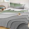 TocaHome Summer Quilts Twin XL Size, Lightweight Quilted Coverlet Sage Green and Gray Gradient Stripes Comforter Set for Bed, All Season Bedspreads Soft Quilt Bedding with 2 Pillowcases 68x98 Inch view 2