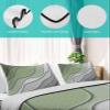 TocaHome Summer Quilts Twin XL Size, Lightweight Quilted Coverlet Sage Green and Gray Gradient Stripes Comforter Set for Bed, All Season Bedspreads Soft Quilt Bedding with 2 Pillowcases 68x98 Inch view 4