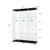 Henf Glass Display Cabinet with 4 Shelves&Wheels,Extra Large Double Doors Curio Cabinets with Lock Floor Standing Display Case Display Case for Living Room,47.71" W x 14.37" D x 66.53" H,Black view 2