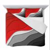 Summer Quilts Full Size, Lightweight Quilted Coverlet Red and Black Gradient Modern Comforter Set for Bed, All Season Bedspreads Geometric Abstract Soft Quilt Bedding with 2 Pillowcases 78x90 Inch view 1
