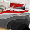 Summer Quilts Full Size, Lightweight Quilted Coverlet Red and Black Gradient Modern Comforter Set for Bed, All Season Bedspreads Geometric Abstract Soft Quilt Bedding with 2 Pillowcases 78x90 Inch view 2
