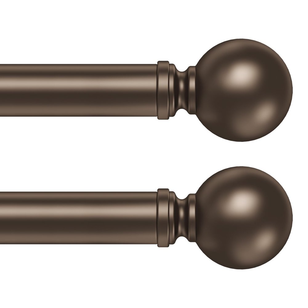HeiDear 2 Pack Curtain Rods for Windows 30 to 45 Inches, 5/8" Bronze Metal Curtain Rod, Adjustable Single Window Rods for Bedroom, Living Room, Kitchen, Office
