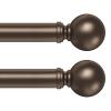 HeiDear 2 Pack Curtain Rods for Windows 30 to 45 Inches, 5/8" Bronze Metal Curtain Rod, Adjustable Single Window Rods for Bedroom, Living Room, Kitchen, Office view 1