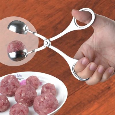 ZMQJEQANBG Ball Maker Ice Tongs,Meat Baller Tongs, Stainless Steel Meat Baller Tongs Non-Stick Tongs Cake Meatball Maker Ice Cream Baller Tool Scoops(L)