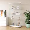 Henf Glass Display Cabinet with 4 Shelves, Double Doors Curio Cabinets Floor Standing Storage Collection Display Case for Living Room Bedroom Office, 64.7 x 31.7 x 14.3 in,White view 1