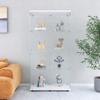 Henf Glass Display Cabinet with 4 Shelves, Double Doors Curio Cabinets Floor Standing Storage Collection Display Case for Living Room Bedroom Office, 64.7 x 31.7 x 14.3 in,White view 3