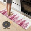 Snowflake Tree Bath Mat for Tub Non Slip Bathroom Floor Runner Rug Quick Dry & Absorbent Diatomaceous Earth Shower Sink Bedroom Kitchen Doormat 16"x47" Blush Pink Christmas Golden Romantic Art view 4