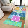 RUGROOM Super Soft Non-Slip Baby Play Mat Cartoon Cute Monkey Rainbow Print Hopscotch Play Rug Learning Education Runner Rug for Crawling and Playing Foldable Gift Mat Playroom Rugs 3x8ft view 1
