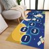RUGROOM Blue Outer Space Kids Play Rug Digital Kids Toddler Playmat Anti-Slip Solar System Planets Anti-Slip Toddler Mat Boys Girls Bedroom Bedside Rugs Easy to Clean Washable 2X4ft view 1