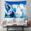 Loccor White Iceberg Tapestry Wall Hanging Arctic Iceberg Snow Mountain and Pure Clean Sea Water Blue Sky Tapestry for Xmas Party Decorations Polar Region Scenery Wall Decor Home Decor 179''x98'' view 4
