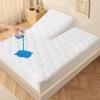 Split Top King Mattress Protector Pad Waterproof Quilted, 34" Top Split from Head (Not Full Split King), Mattress Cover for Adjustable Bed Up to 18", (White) view 1