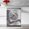 Stainless Steel Design Bird Painting Dishwasher Magnet Cover Sticker,Refrigerator Magnet Cover Decal Fridge Microwave Stickers Kitchen Decor,23 x 26 Inch view 1