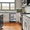 Stainless Steel Design Bird Painting Dishwasher Magnet Cover Sticker,Refrigerator Magnet Cover Decal Fridge Microwave Stickers Kitchen Decor,23 x 26 Inch view 3