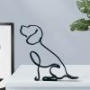 BLOWEST Dog Metal Sculpture Art, Dog Minimalist Decor, Abstract Metal Line Crafts, Creative Statue Ornament, Wall Art Decoration for Home, Office, Desktop, Gifts (Beagle) view 1
