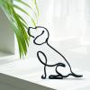 BLOWEST Dog Metal Sculpture Art, Dog Minimalist Decor, Abstract Metal Line Crafts, Creative Statue Ornament, Wall Art Decoration for Home, Office, Desktop, Gifts (Beagle) view 4
