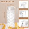 2 Pack Clear Plastic Pitcher with Lid, 1.1l Small Plastic Water Pitcher, Bpa-Free Water Pitcher, Fridge Pitcher, Water Jar Plastic, Tea Pitcher for Iced Tea, Lemonade, Juice, Coffee, Milk(Diamond Pot) view 2