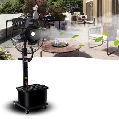 Industrial Fan With Mist 25.6in/30in Outdoor Commercial Pedestal Fan With 11 Gallon Tank Easy To Install For Restaurant Warehouse Outside(30in/380w)
