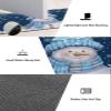 Navy Blue Snowman Bath Mat for Tub Non Slip Bathroom Floor Runner Rug Quick Dry & Absorbent Diatomaceous Earth Shower Sink Bedroom Kitchen Washable Doormat 18"x47" Winter Christmas Fantasy Snowflake view 3