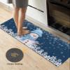 Navy Blue Snowman Bath Mat for Tub Non Slip Bathroom Floor Runner Rug Quick Dry & Absorbent Diatomaceous Earth Shower Sink Bedroom Kitchen Washable Doormat 18"x47" Winter Christmas Fantasy Snowflake view 4