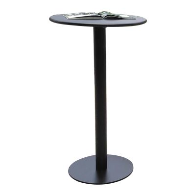 Bistro Table Black High Top Table Round Cocktail Bar Table, Kitchen Dining Table with Metal Base, Small End Side Table for Living Room Balcony Bistro Pub Table (Size:40x40x72cm)