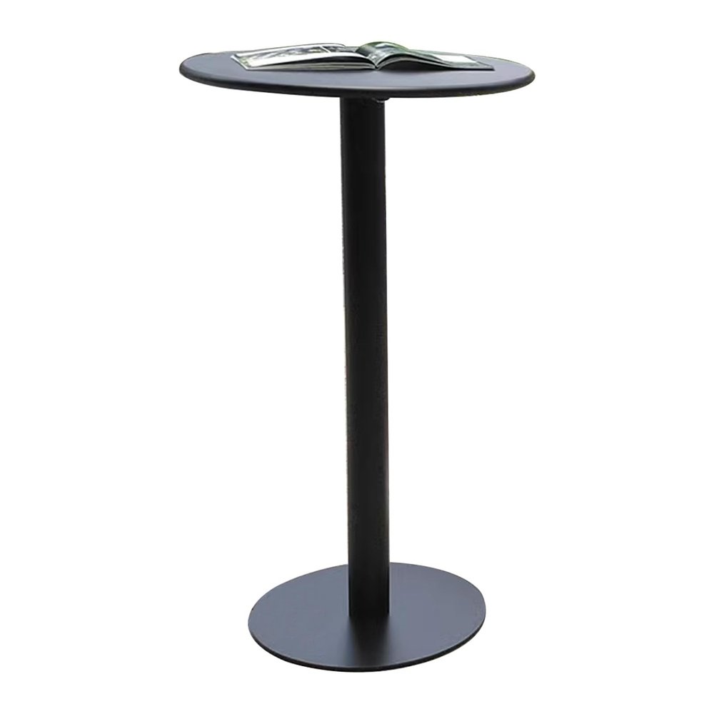 Bistro Table Black High Top Table Round Cocktail Bar Table, Kitchen Dining Table with Metal Base, Small End Side Table for Living Room Balcony Bistro Pub Table (Size:40x40x72cm)