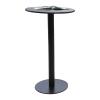 Bistro Table Black High Top Table Round Cocktail Bar Table, Kitchen Dining Table with Metal Base, Small End Side Table for Living Room Balcony Bistro Pub Table (Size:40x40x72cm) view 1
