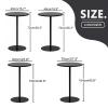 Bistro Table Black High Top Table Round Cocktail Bar Table, Kitchen Dining Table with Metal Base, Small End Side Table for Living Room Balcony Bistro Pub Table (Size:40x40x72cm) view 3