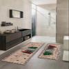 Xmas Tree Bath Mat for Tub Non Slip Bathroom Floor Runner Rug Quick Dry & Absorbent Diatomaceous Earth Shower Sink Bedroom Kitchen Doormat 20x32+20x63 Christmas Farmhouse Snowflake Dot Plaid Berry view 2