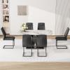 Btikita Modern Dining Table Set for 6, Glass Kitchen Table Chairs Set, 63'' Faux Marble Kitchen Table with 6 PU Leather Upholstered Chair for Dining Room (Black-B, 1 White Table + 6 Chair) view 2