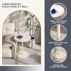 Bistro Table Round Pub Bar Table 28.3Inch Height Standing Circular Cocktail Table with Metal Base, Restaurant Bistro Table, Living Room End Table Small Side Table, White (Size:40x40x62cm) view 4
