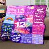 12th Birthday Gifts for Girls - Crown Throw Blanket, Soft Flannel, 60"x50" view 4