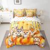 7 Piece Thanksgiving Day Gifts Bed in a Bag for Boys Girls Cute Fox Hedgehog Squirrel Owl Sheet Set Autumn Harvest Fall Decor Bedding Comforter Fall Season Farm Pumpkin Cushion Covers Full view 1