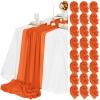 24 Packs Orange Cheesecloth Table Runner,10ft Rustic Gauze Boho Wedding Table Runner Decoration, Wedding Table Decor Sheer Table Runner for Wedding Party Bridal Shower Table view 1