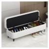 Foot Stool For Bed Storage Ottoman Bench, Storage Bench with metals Legs, Storage Bench for Bedroom End of Bed Bench Foot of Bed Bench Entryway Bench Bed Step Stools For High Beds(D,150*40*40cm) view 3