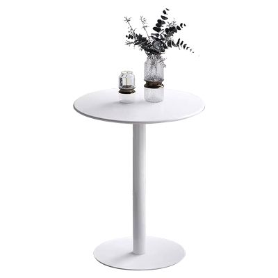 Bistro Table Round Bar Table, Modern Pub Table with Large Metal Base, Sofa Side Table Freestanding Breakfast Desk for Living Room Dining Room Kitchen Pub Counter (Size:48x48x72cm)