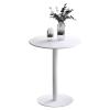 Bistro Table Round Bar Table, Modern Pub Table with Large Metal Base, Sofa Side Table Freestanding Breakfast Desk for Living Room Dining Room Kitchen Pub Counter (Size:48x48x72cm) view 1