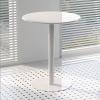 Bistro Table Round Bar Table, Modern Pub Table with Large Metal Base, Sofa Side Table Freestanding Breakfast Desk for Living Room Dining Room Kitchen Pub Counter (Size:48x48x72cm) view 2